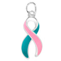 Pink & Teal Ribbon Charms The Awareness Company