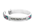 Pink & Teal Ribbon Hope Bangle Bracelets The Awareness Company