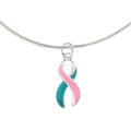 Pink & Teal Ribbon Necklaces The Awareness Company