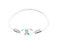 Pink & Teal Ribbon Stretch Bracelets The Awareness Company