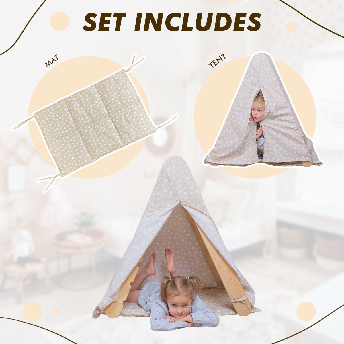 Play Tent Cover with Mat for Climbing Triangle Ladder Goodevas B2B
