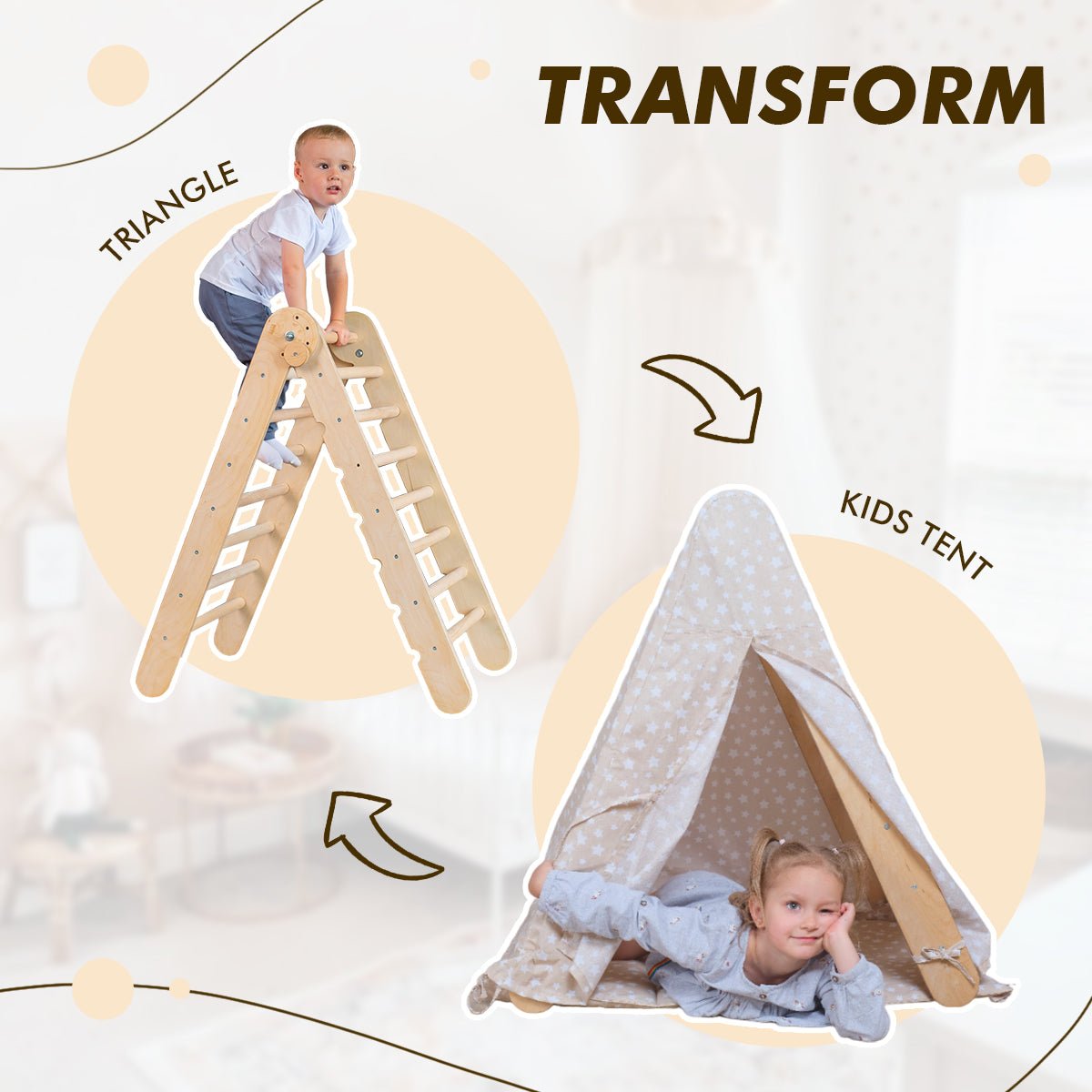Play Tent Cover with Mat for Climbing Triangle Ladder Goodevas B2B