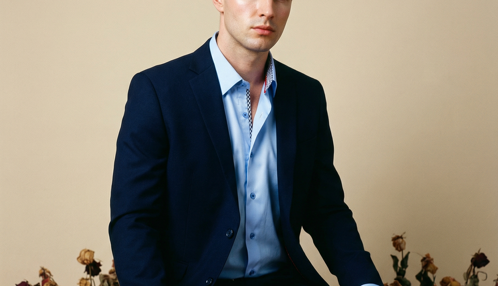 Daniel Button-Up Shirt With Contrast Details // Blue // Contemporary Fit (Regular) LEVINAS® Official