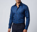 Jonny  Button-Up Shirt With Contrast Details // Navy // Contemporary Fit (Regular)- final sale LEVINAS® Official
