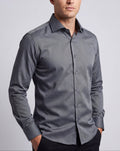 Long Sleeve Shirt with contract trimming // Dual cuffs// contemporary fit- Final Sale LEVINAS® Official