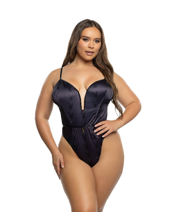 Playboy Blackout Bunny Satin Plunge Teddy Adult Toy Box