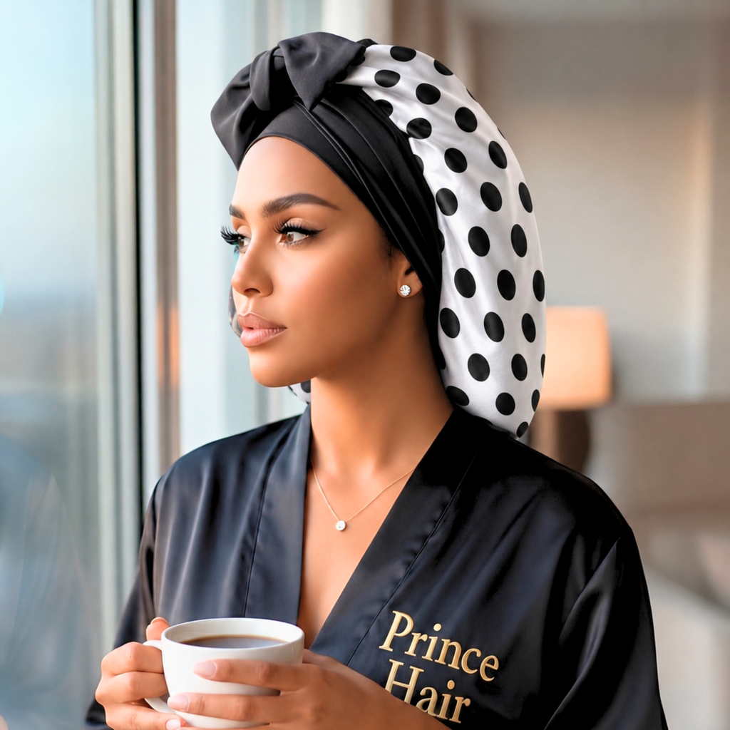 Satin Hair Bonnet for Sleeping – Adjustable Stretch Tie PHC