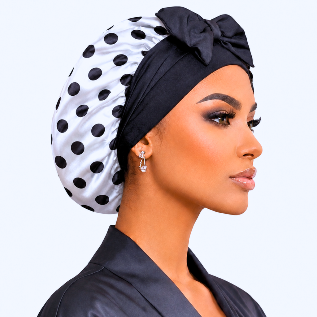 Satin Hair Bonnet for Sleeping – Adjustable Stretch Tie PHC