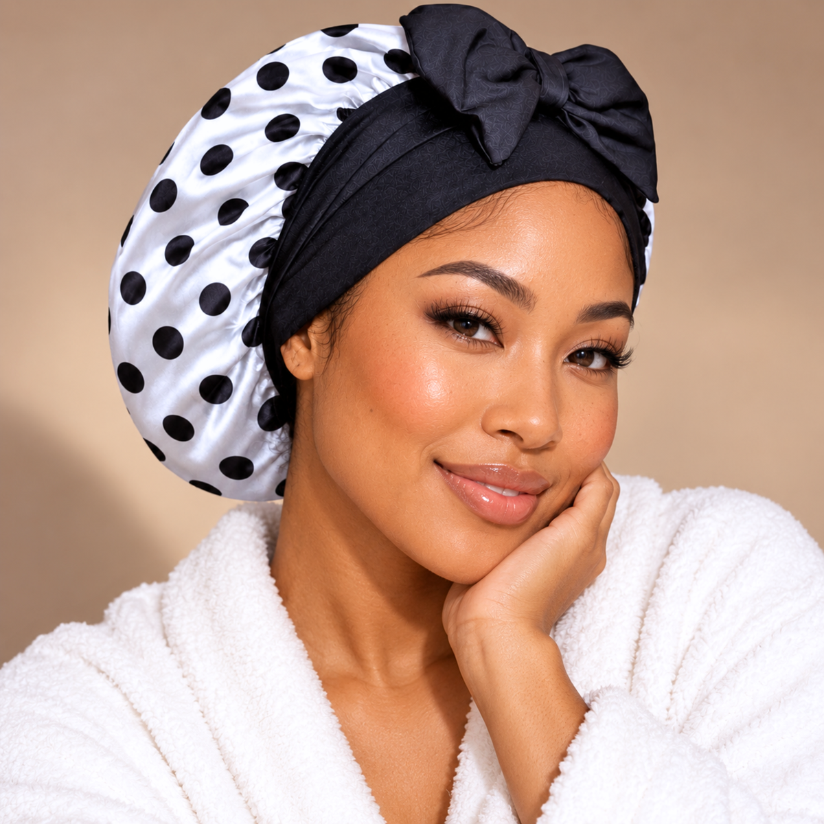Satin Hair Bonnet for Sleeping – Adjustable Stretch Tie PHC