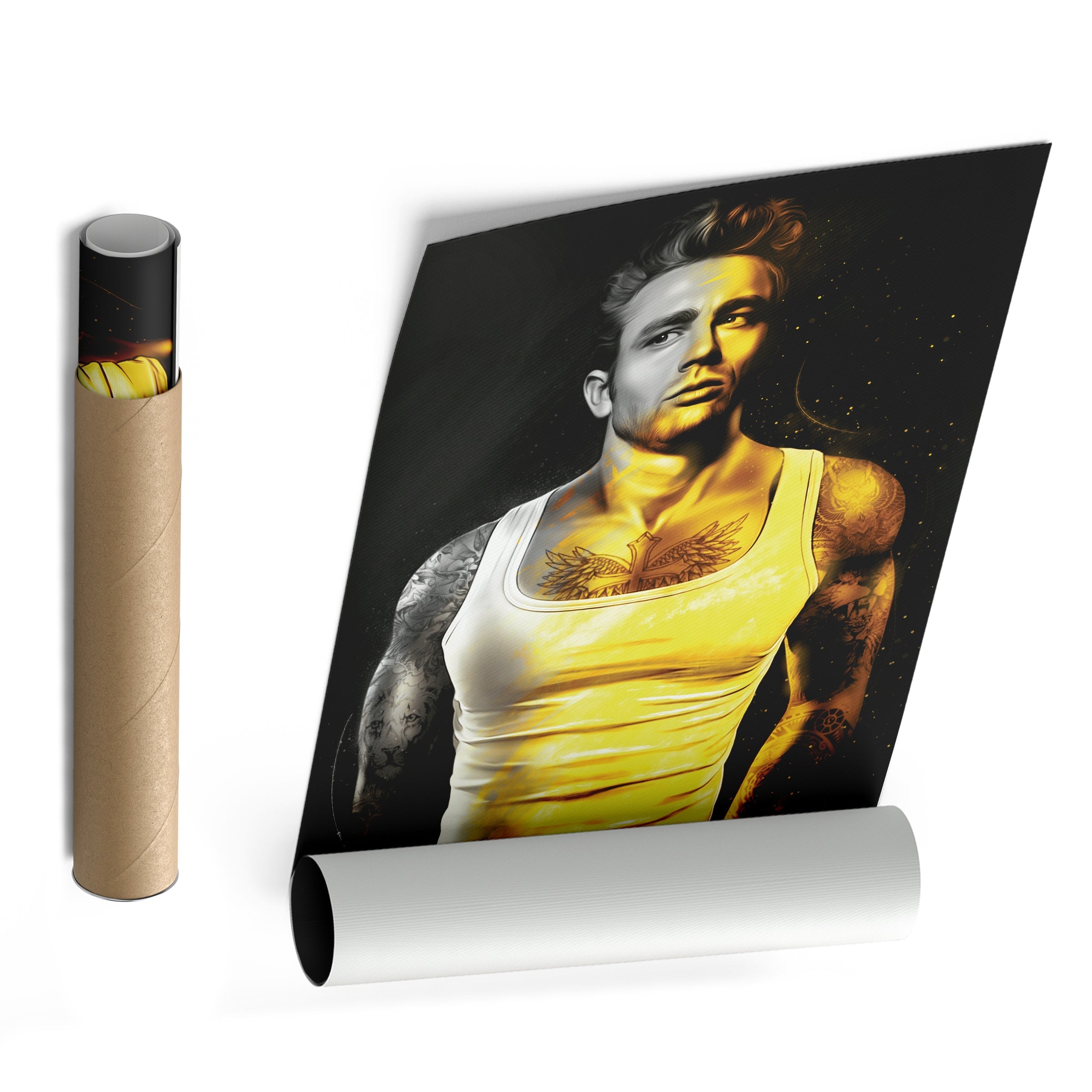 James Dean Tattoo Canvas – Classic Movie Wall Art CanvasBlackArt