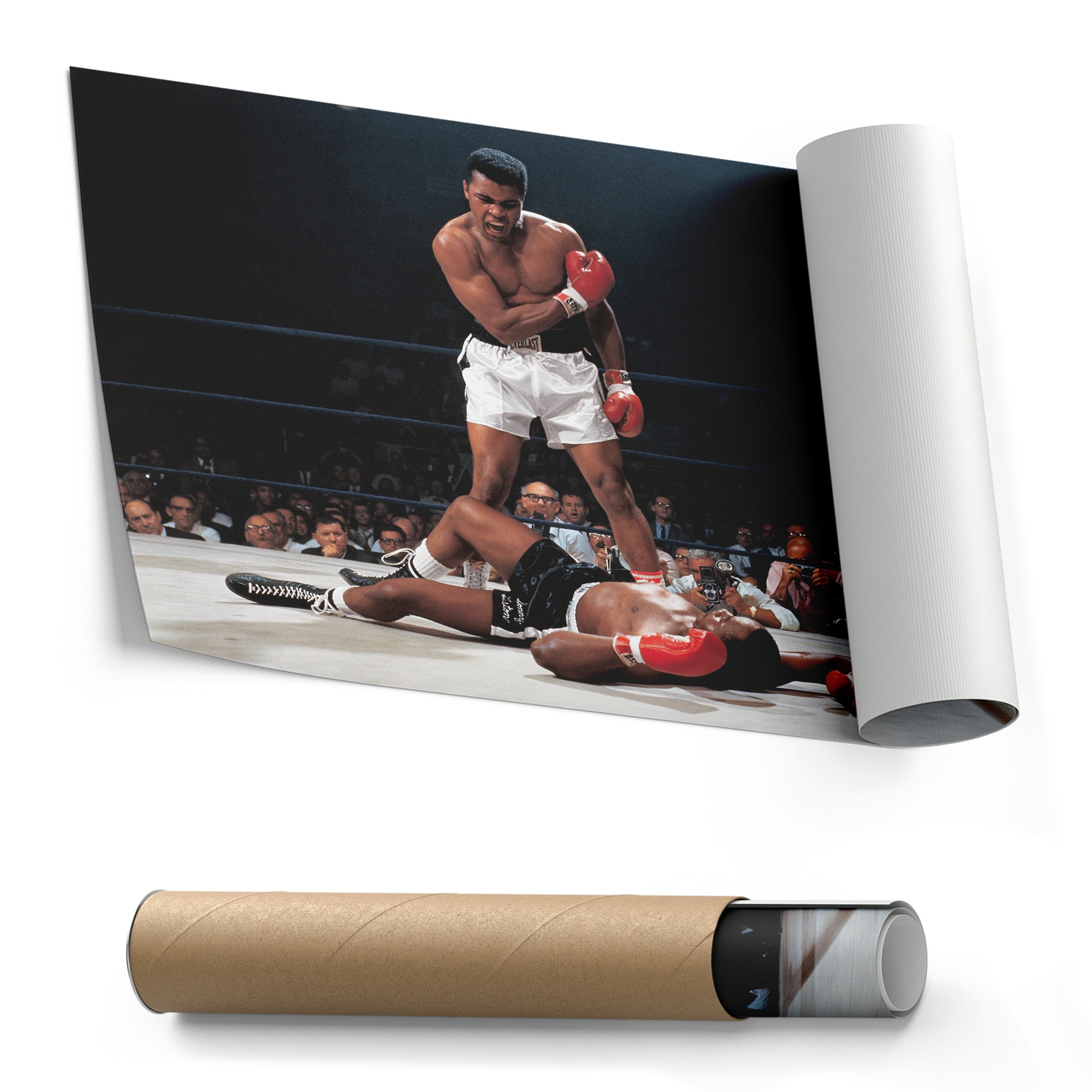 Muhammad Ali vs Sonny Liston Canvas – Phantom Punch Boxing Wall Art CanvasBlackArt