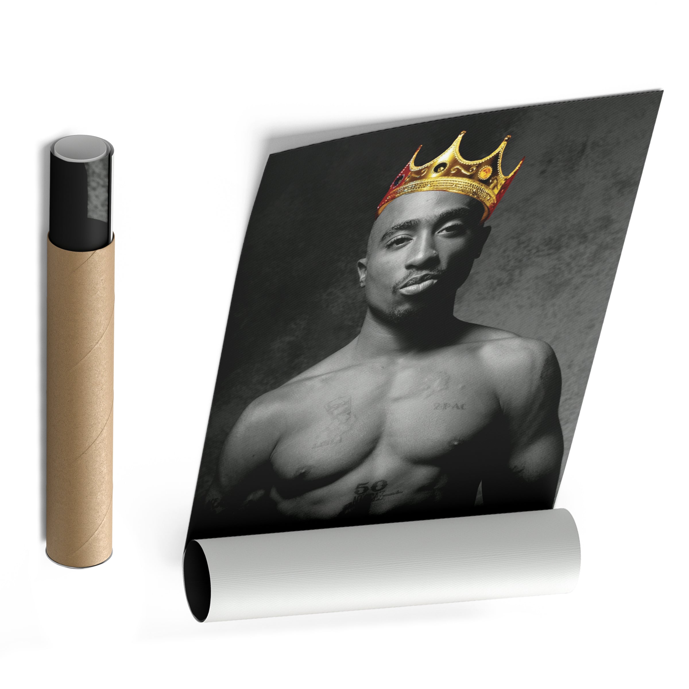 Tupac Illustration Canvas – Rap Legend Wall Art Decor CanvasBlackArt