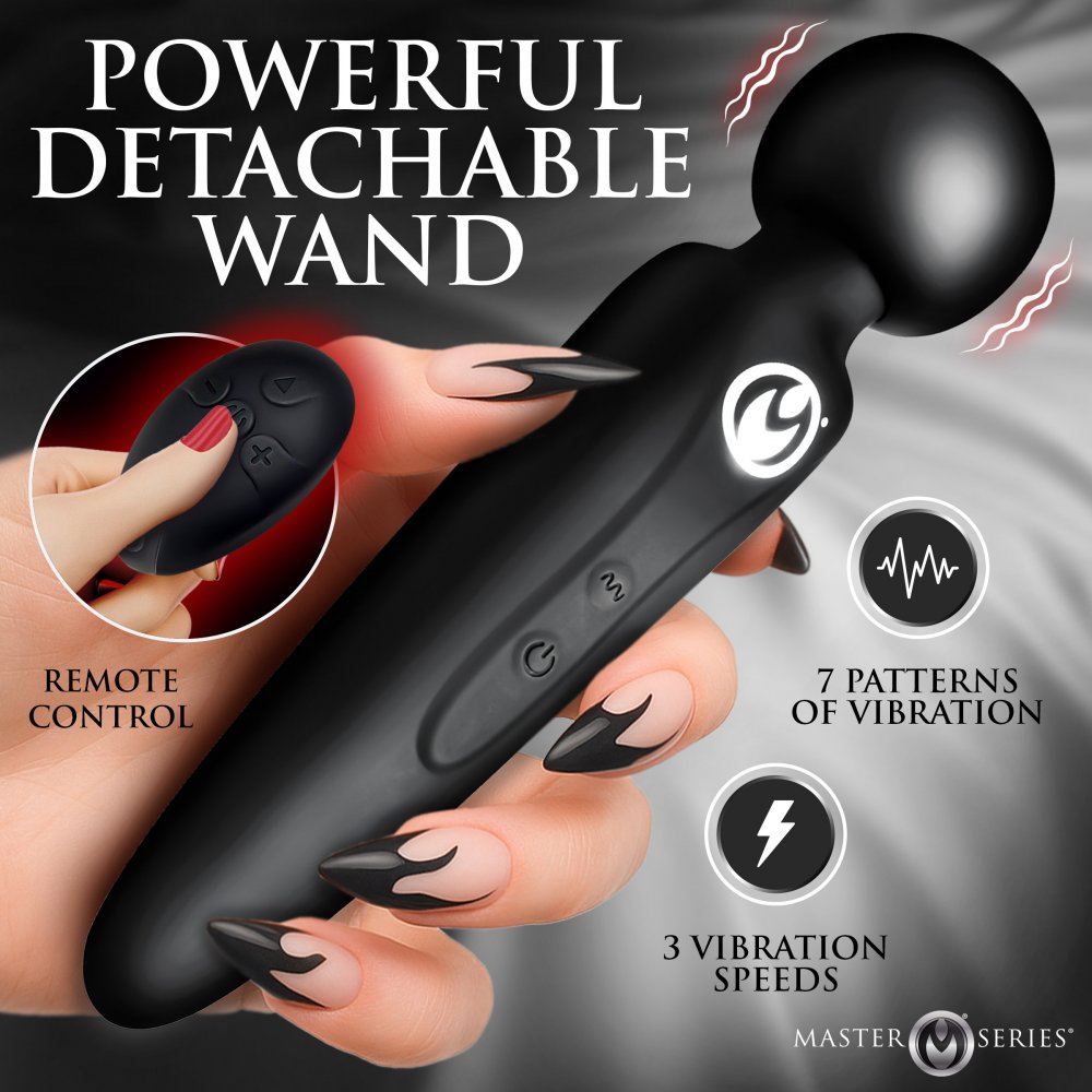 Master Series Thunderstick Thigh Strap Vibrating Wand with Harness Adult Toy Box