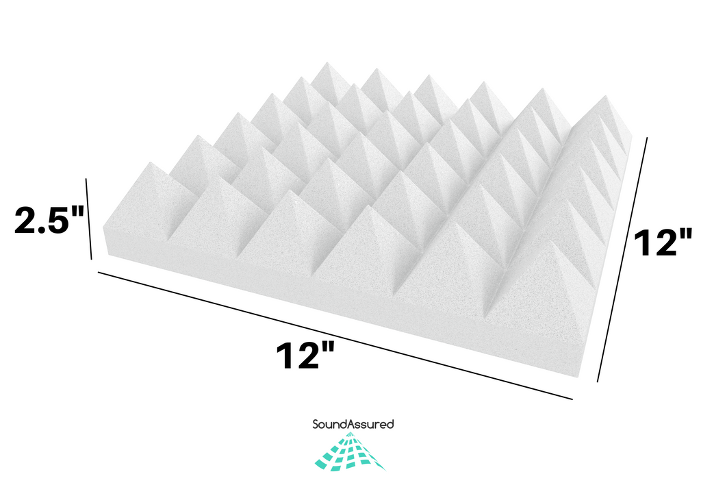 White Acoustic Foam Panels - 12x12x2.5" SoundAssured