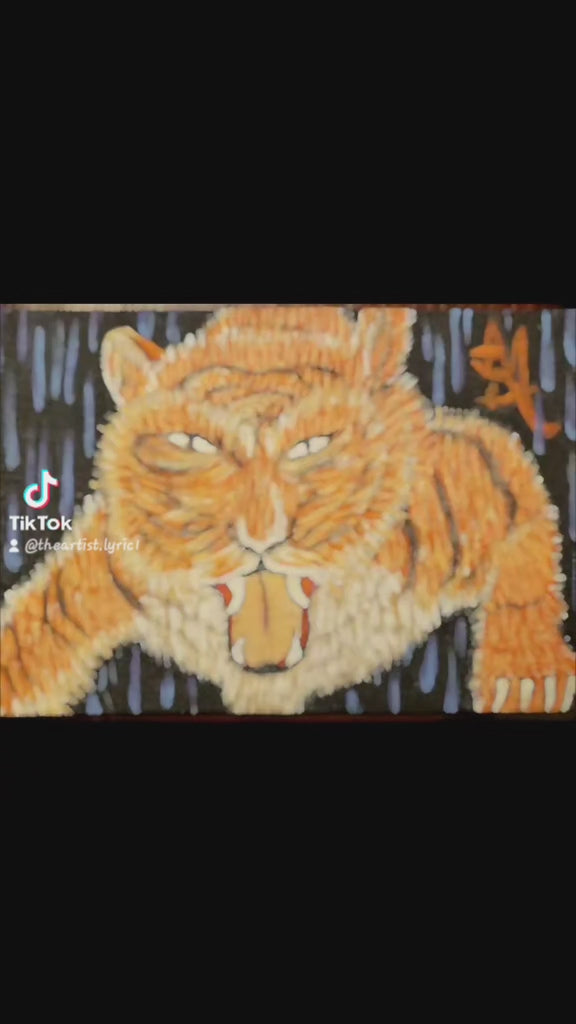 Tiger in the Rain by A.D.M. (Original painting on Canvas)