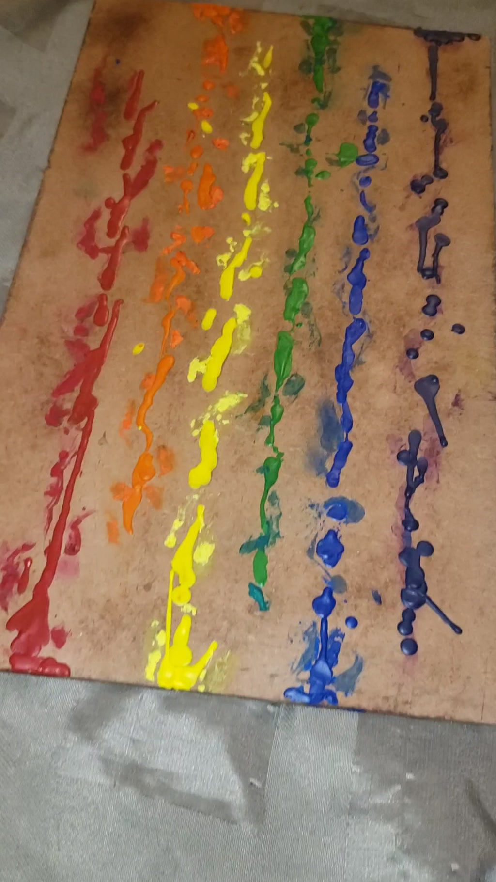 Rainbow Drip 🌈 Acrylic painting on wood by A.D.M.