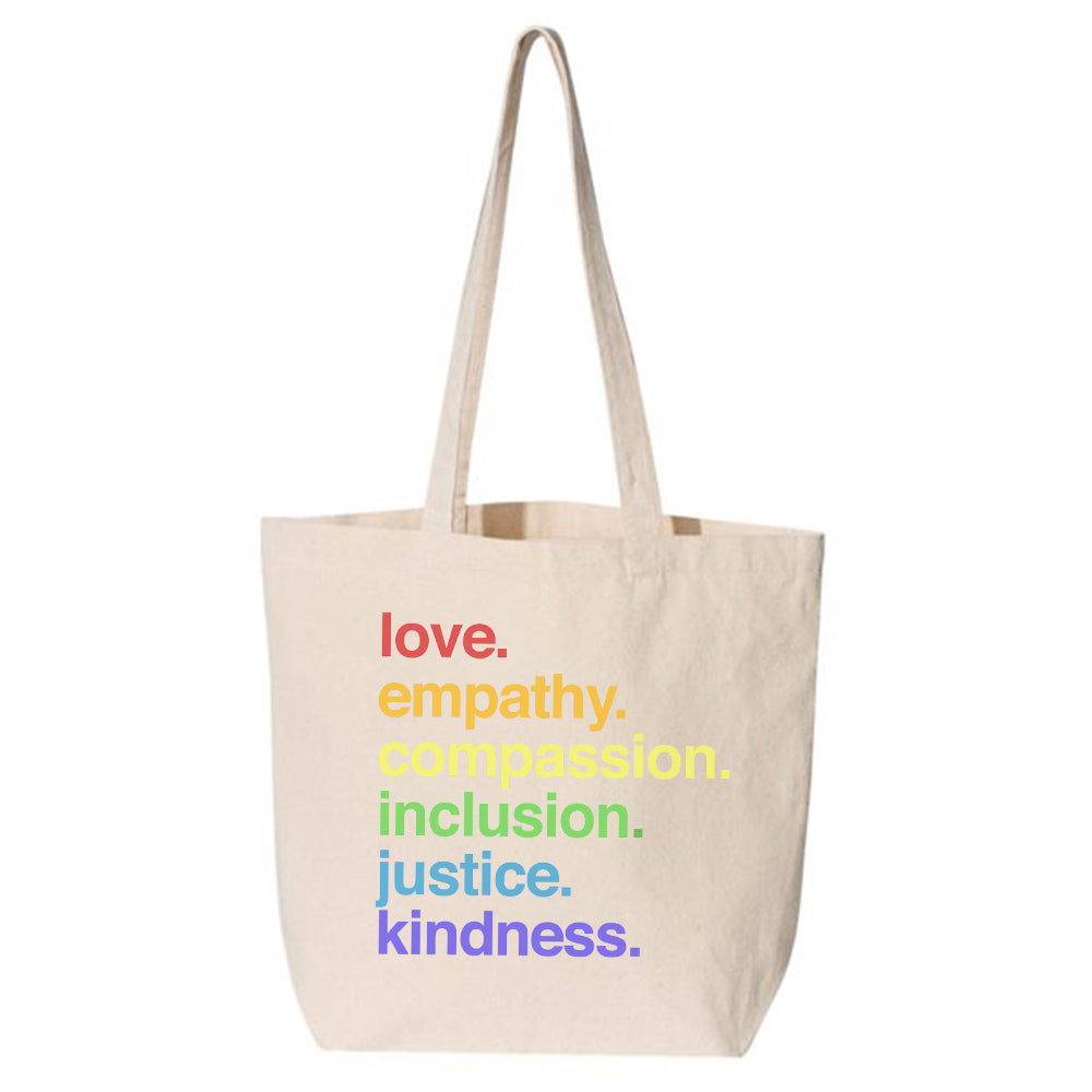 'Kindness Is' Pride Large Canvas Tote Kind Cotton