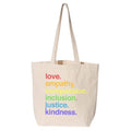 'Kindness Is' Pride Large Canvas Tote Kind Cotton