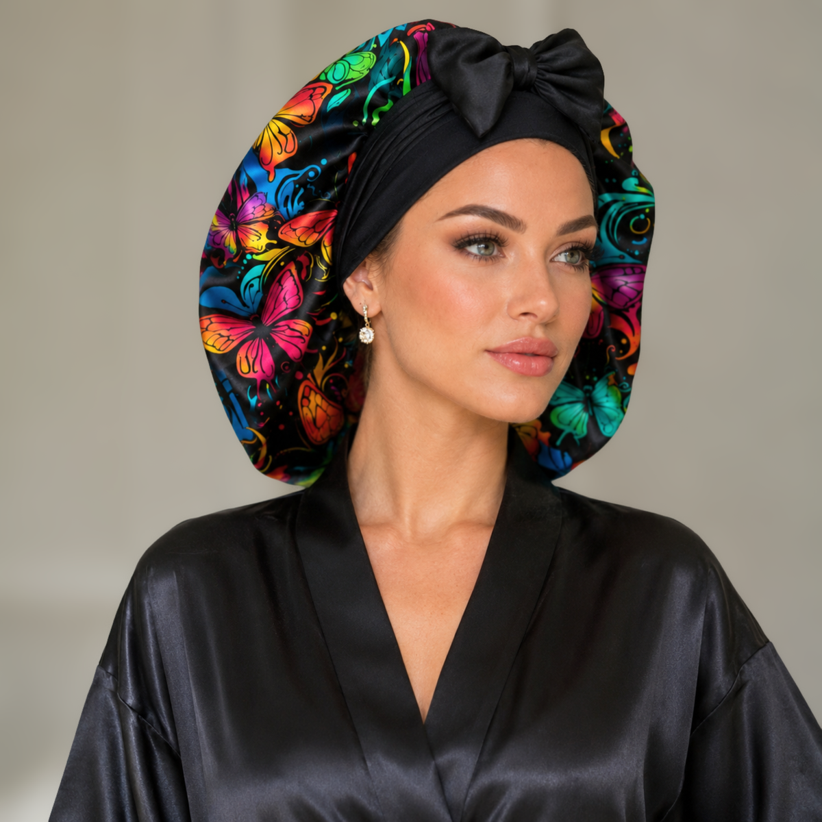 Satin Hair Bonnet for Sleeping – Adjustable Stretch Tie PHC