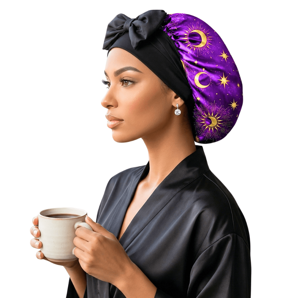 Satin Hair Bonnet for Sleeping – Adjustable Stretch Tie PHC