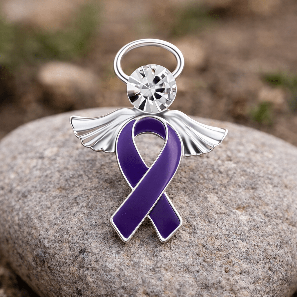 Purple Ribbon Angel Awareness Pins The Awareness Company