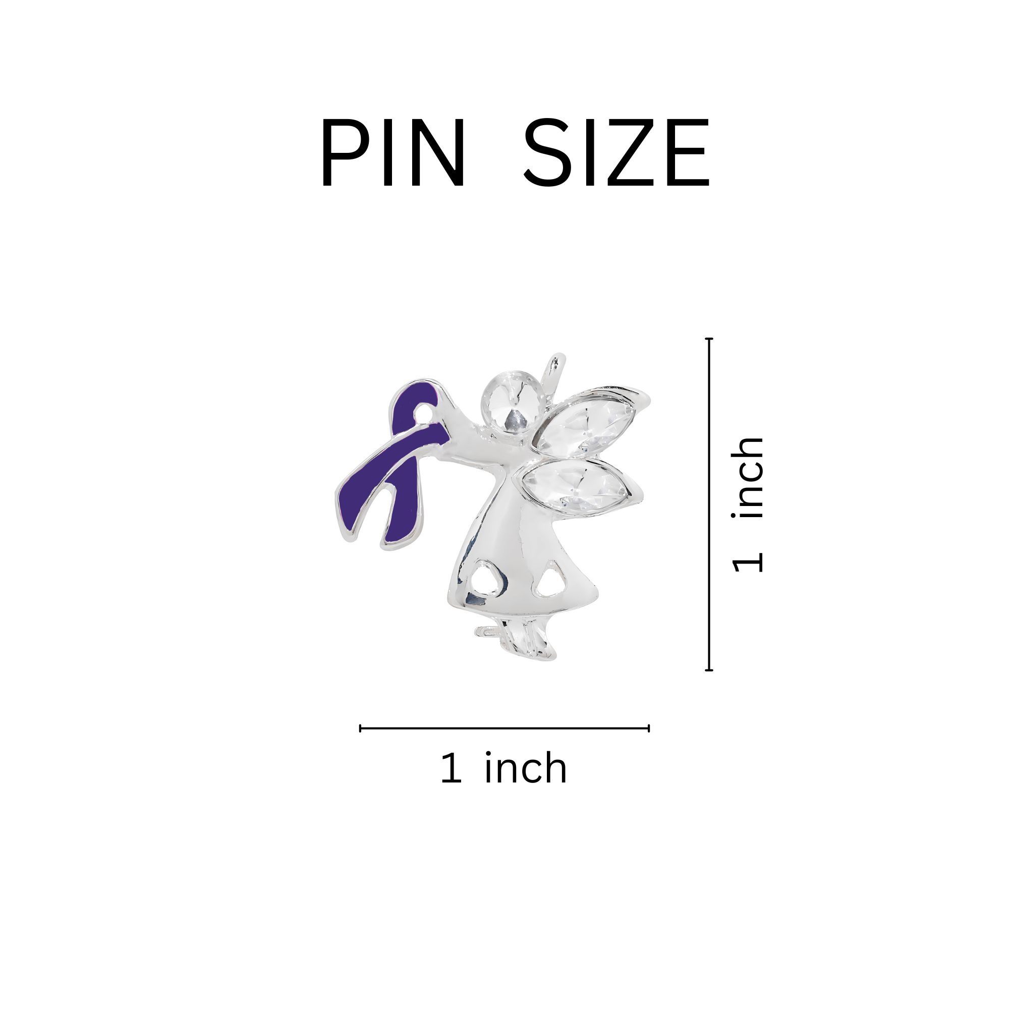 Purple Ribbon Angel By My Side Pins The Awareness Company