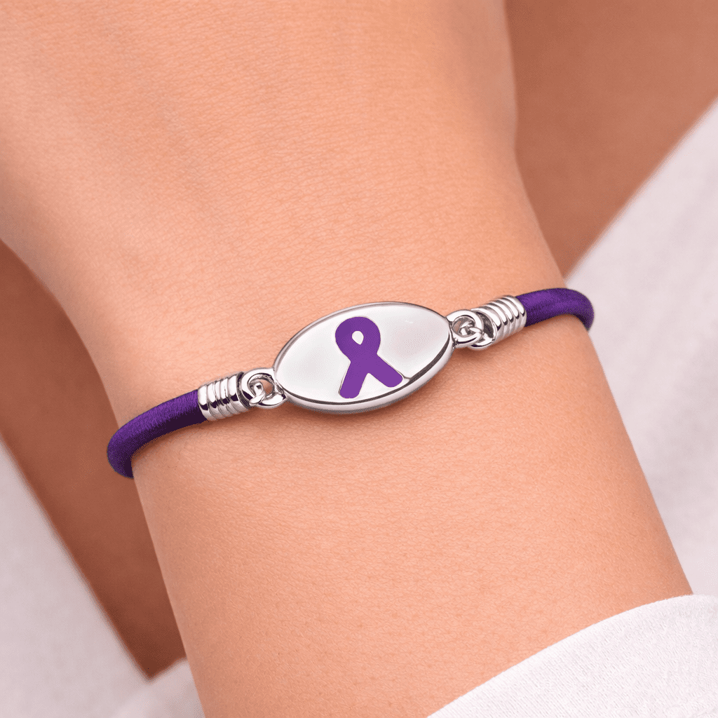 Purple Ribbon Awareness Stretch Bracelets The Awareness Company