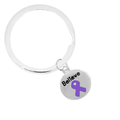 Purple Ribbon Believe Split Style Keychains The Awareness Company