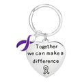 Purple Ribbon Big Heart Key Chains The Awareness Company