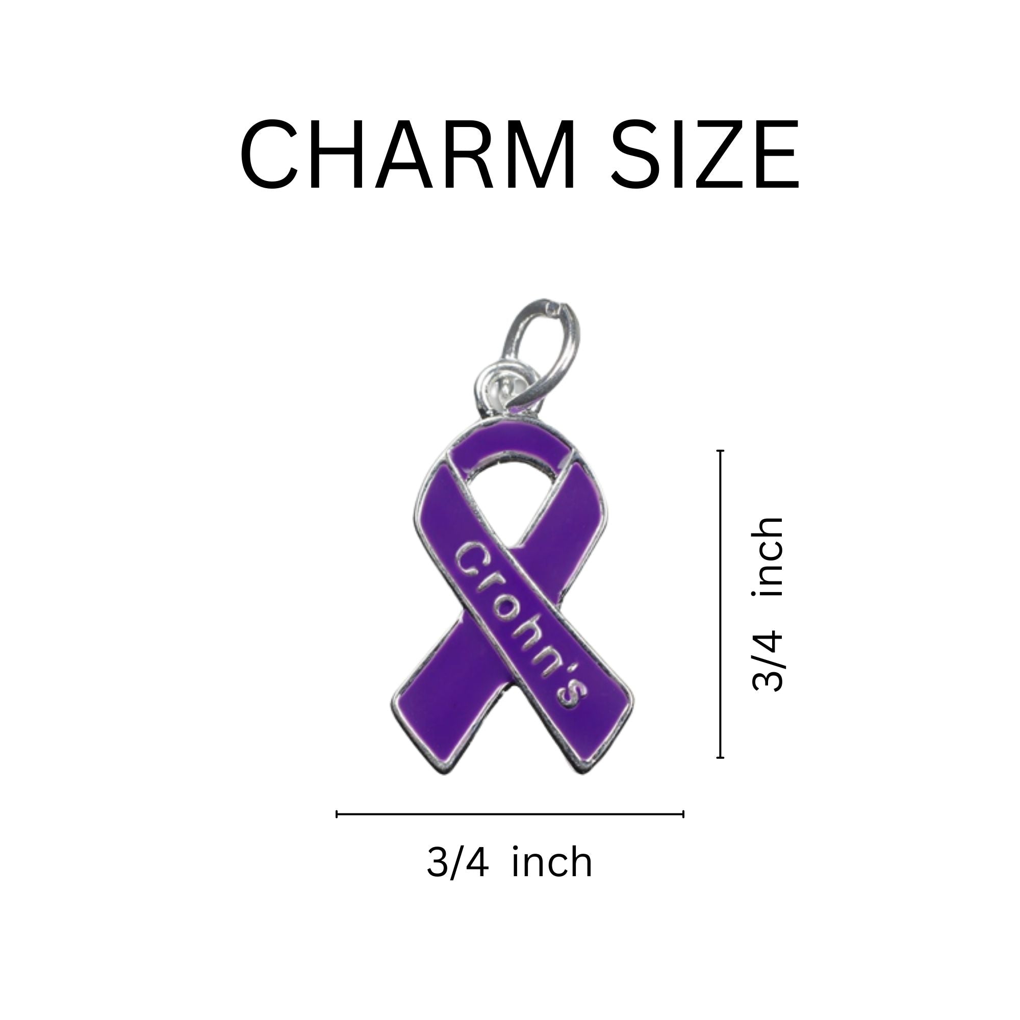 Purple Ribbon Crohn's Disease Awareness Hanging Charms The Awareness Company