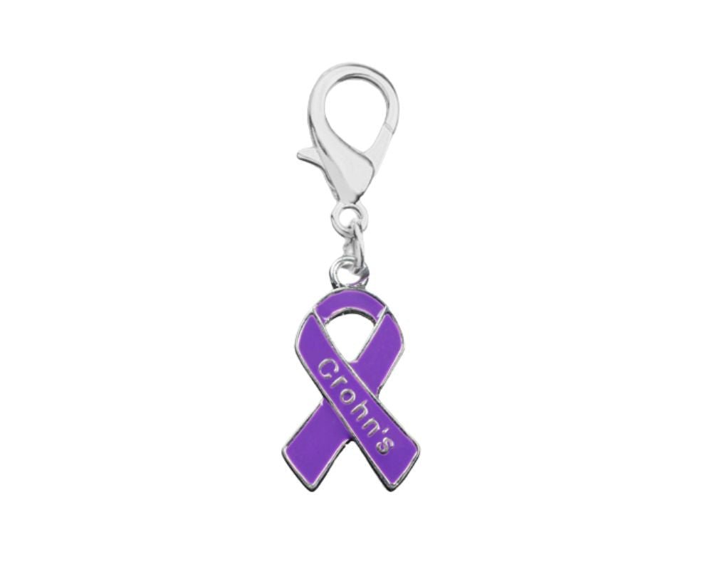 Purple Ribbon Crohn's Disease Awareness Hanging Charms The Awareness Company