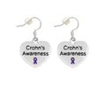 Purple Ribbon Crohn's Disease Awareness Heart Earrings The Awareness Company