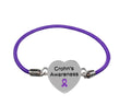 Purple Ribbon Crohn's Disease Awareness Heart Stretch Bracelets The Awareness Company