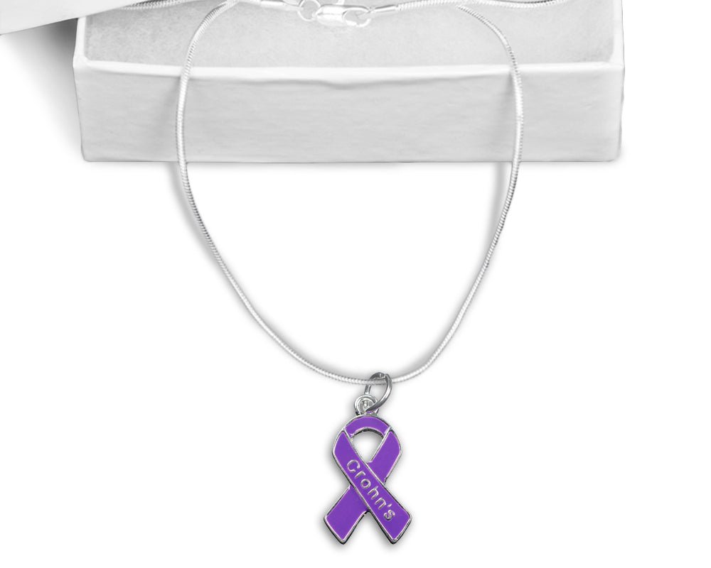 Purple Ribbon Crohn's Disease Awareness  Necklaces The Awareness Company