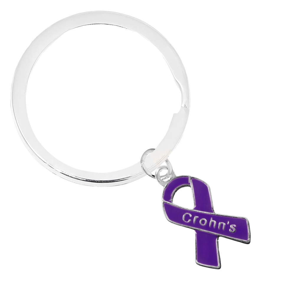 Purple Ribbon Crohn's Disease Awareness Split Style Keychains The Awareness Company