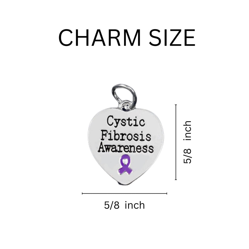 Purple Ribbon Cystic Fibrosis Awareness Heart Stretch Bracelets The Awareness Company