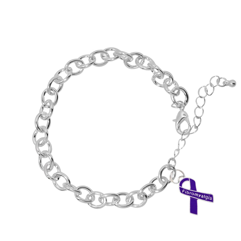 Purple Ribbon Fibromyalgia Awareness Chunky Charm Bracelets The Awareness Company
