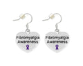 Purple Ribbon  Fibromyalgia Awareness Heart Earrings The Awareness Company