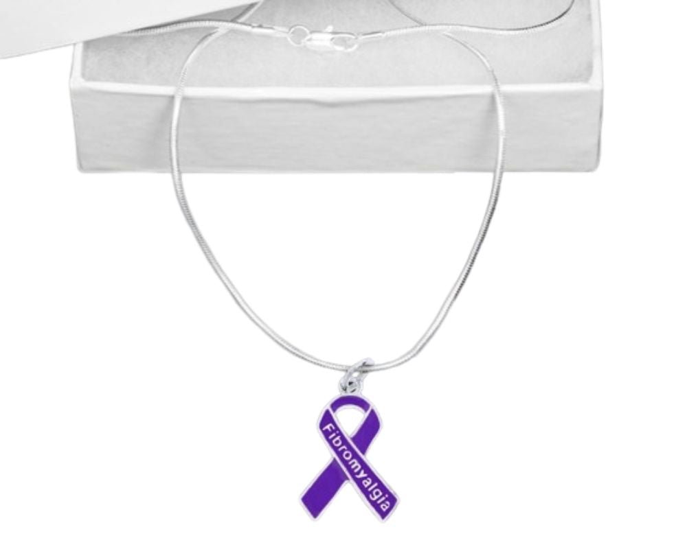 Purple Ribbon Fibromyalgia Awareness Necklaces The Awareness Company