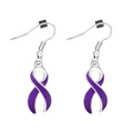 Purple Ribbon Hanging Earrings The Awareness Company