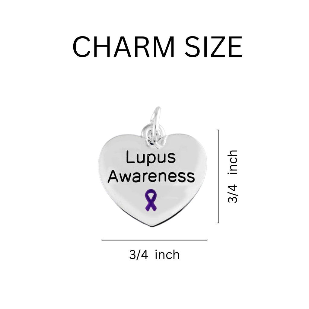 Purple Ribbon Lupus Awareness Heart Charms The Awareness Company
