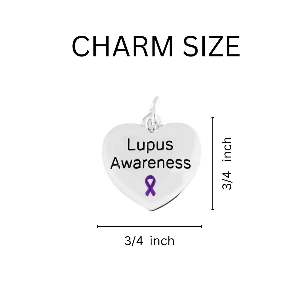 Purple Ribbon Lupus Awareness Heart Earrings The Awareness Company