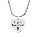 Purple Ribbon Lupus Awareness Heart Necklaces The Awareness Company