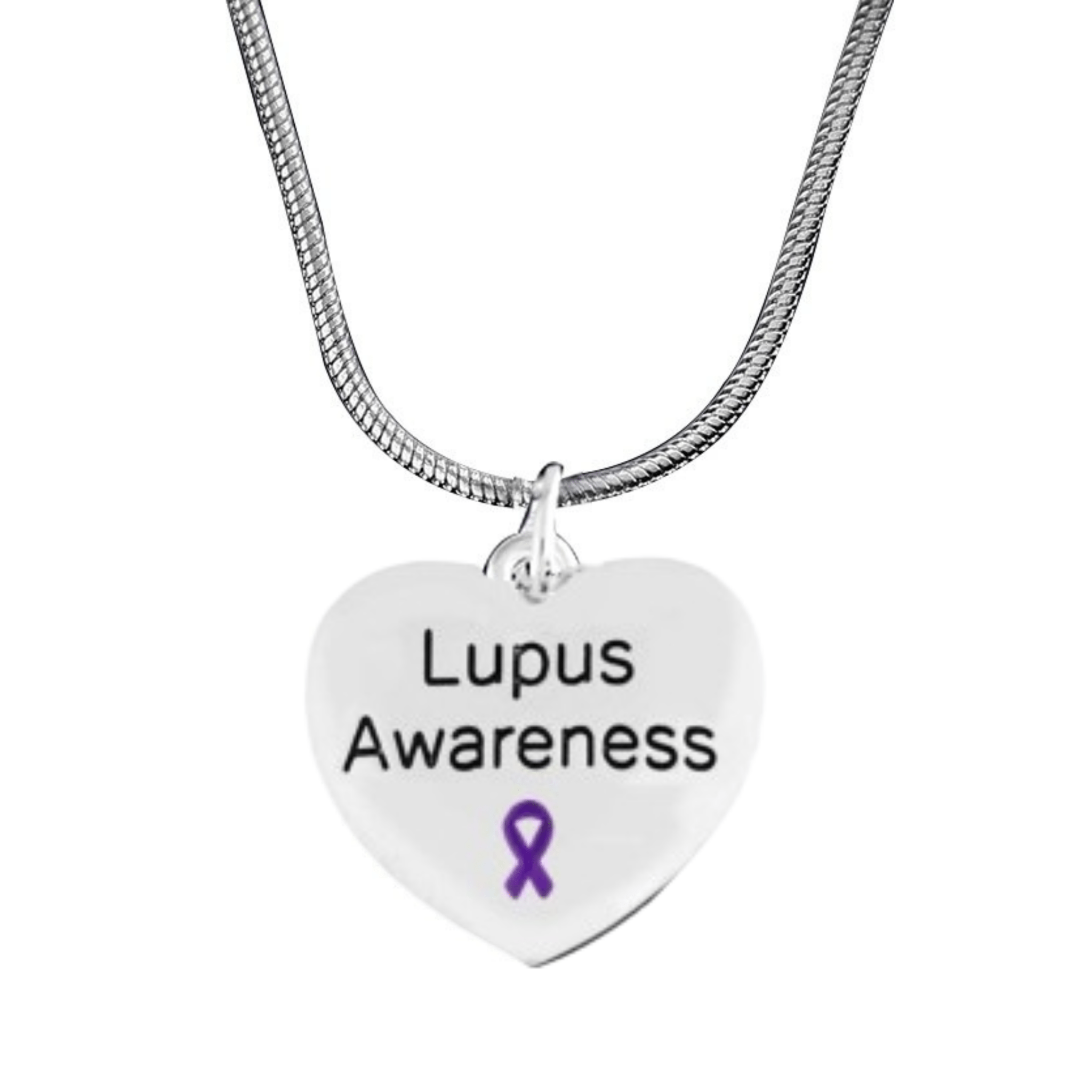 Purple Ribbon Lupus Awareness Heart Necklaces The Awareness Company