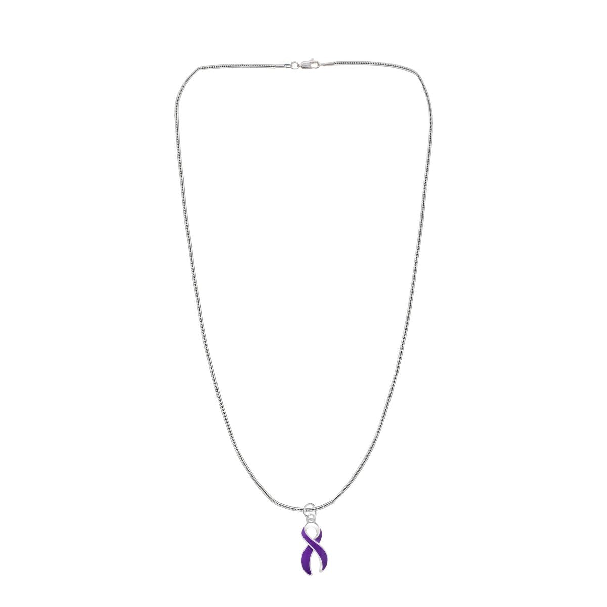 Purple Ribbon Necklaces The Awareness Company
