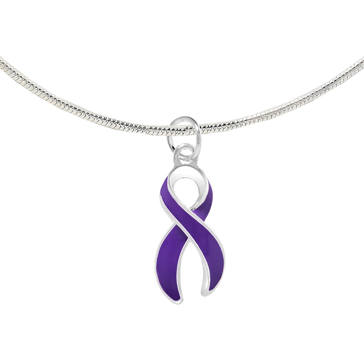 Purple Ribbon Necklaces The Awareness Company