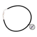 Purple Ribbon Round Believe Leather Cord Bracelets The Awareness Company