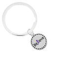 Purple Ribbon Round Believe Split Style Keychains The Awareness Company