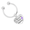 Purple Ribbon We're In This Together Keychains The Awareness Company