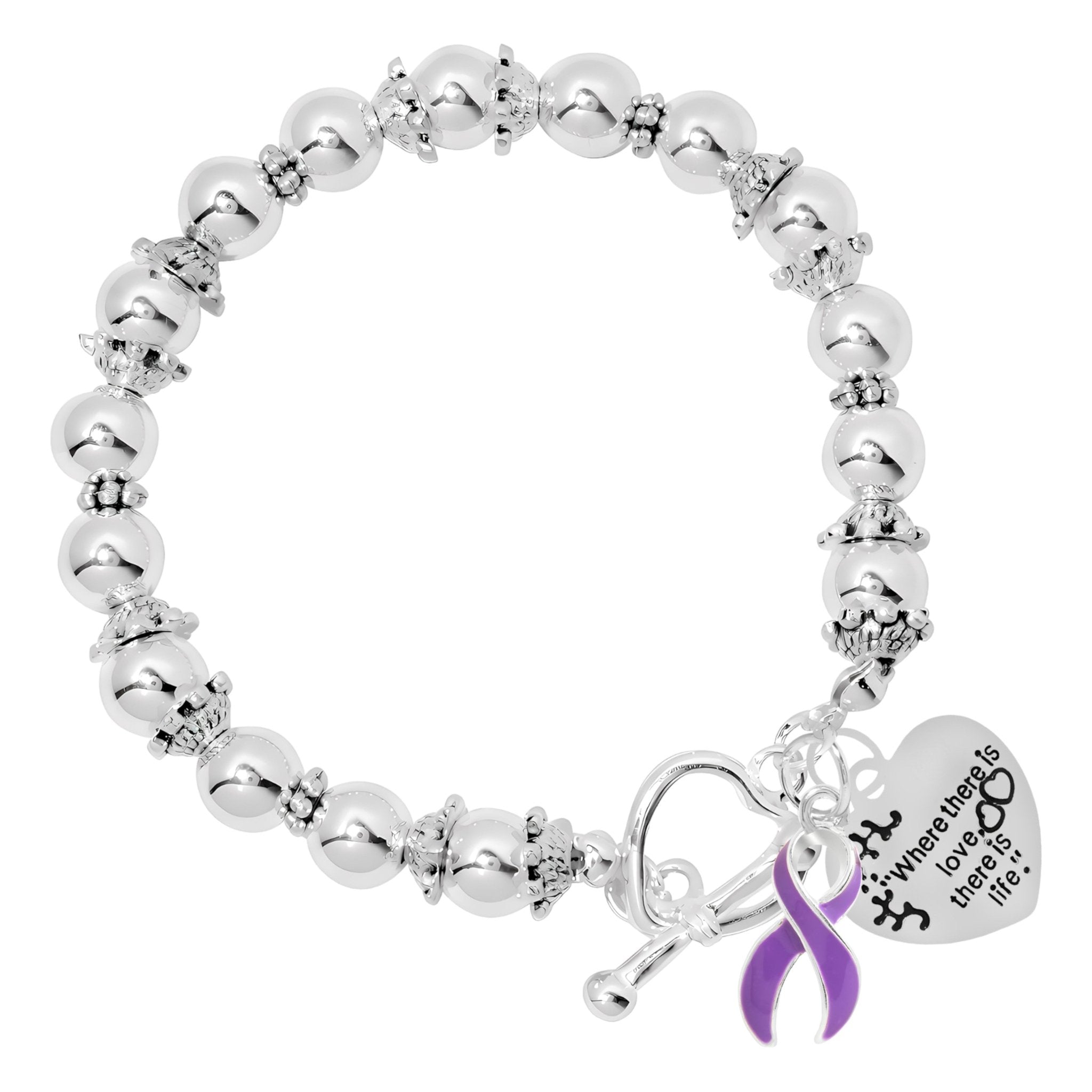Purple Ribbon Where There Is Love Bracelets The Awareness Company